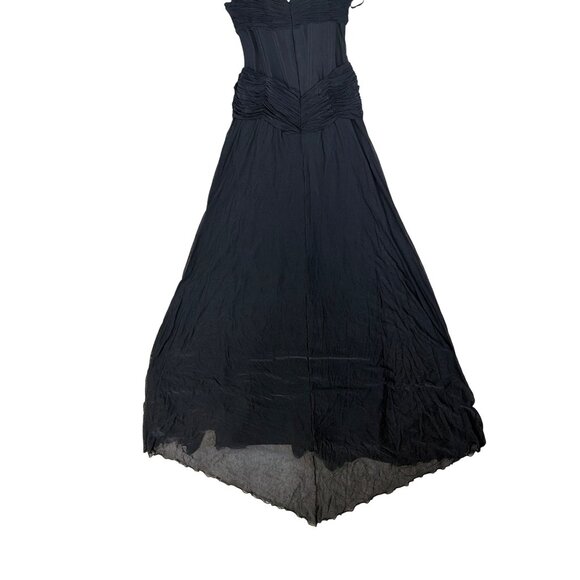 Vicky Tiel Couture Black Off-Shoulder Ruched Evening Gown Made In France size 12 - Picture 10 of 12